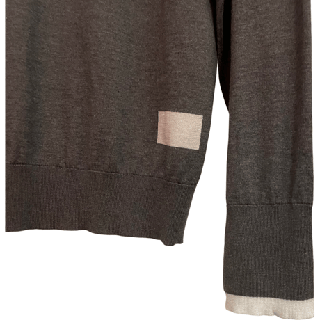 新品　JOHN SMEDLEY V-NECK TWO-TONE CARDIGAN 100%SEA ISLAND COTTON  MADE IN ENGLAND