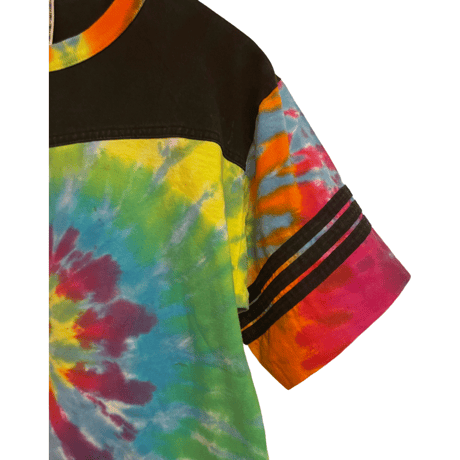 USED ”ALORE” TYE DYE FOOT BALL TSHIRTS MADE IN USA