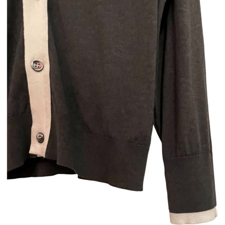 新品　JOHN SMEDLEY V-NECK TWO-TONE CARDIGAN 100%SEA ISLAND COTTON  MADE IN ENGLAND