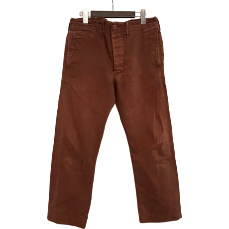 USED DOUBLE RL OFFICERS CHINO TROUSER BURGUNDY