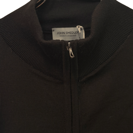 新品　JOHN SMEDLEY DRIVERS KNIT JACKET BLACK MADE IN ENGLAND