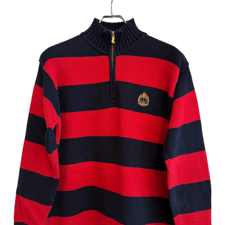 USED RL LAUREN STRIPE "THE CREST" SWEATER