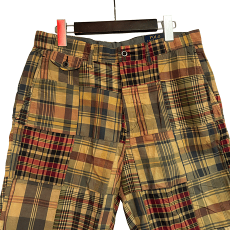 USED POLO RALPH LAUREN MADRAS PATCHWORK SHORT PANTS