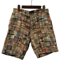 USED POLO RALPH LAUREN MADRAS PATCHWORK SHORT PANTS
