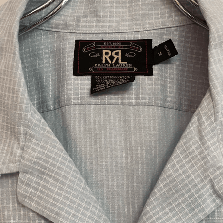 USED ”VINTAGE ” 1990's  DOUBLE RL CAMP SHIRTSQUILTING WINDOWPANE