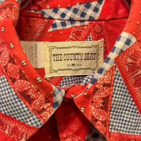 USED VINTAGE  1970's  "PRINT PATCHWORK"Western shirts Made in USA