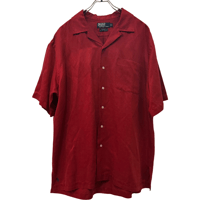 USED VINTAGE   POLO RALPH LAUREN S/S OPEN COLLAR SHIRTS  SILK×LINEN