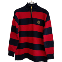 USED RL LAUREN STRIPE "THE CREST" SWEATER
