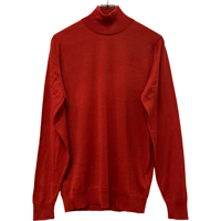 新品　JOHN SMEDLEY MOCNECK KNIT REDWOOD  100% MERINO WOOL  "MADE IN ENGLAND"