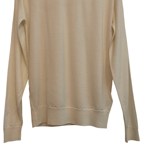新品　JOHN SMEDLEY TURTLENECK KNIT  100% MERINOWOOL SNOW WHITE  "MADE IN ENGLAND"