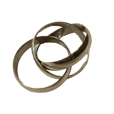 USED SILVER TRIPLE RING