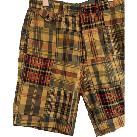 USED POLO RALPH LAUREN MADRAS PATCHWORK SHORT PANTS