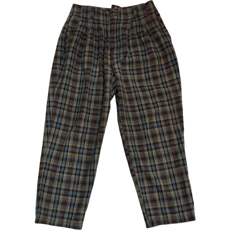 USED  COTTON×LINEN CHECK TROUSER