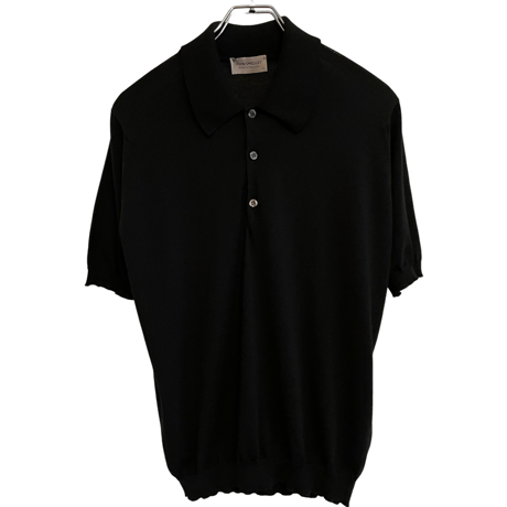 新品　JOHN SMEDLEY S/S KNIT  POLO SHIRTS  BLACK   "MADE IN ENGLAND"