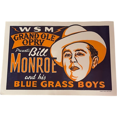 新品　 HATCH SHOW PRINT POSTER ”BILL MONROE”  MADE IN USA