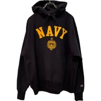 新品　CHAMPION REVERSWEAVE HOODIE US NAVY　NAVY×YELLOW