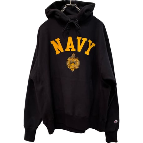 新品　CHAMPION REVERSWEAVE HOODIE US NAVY　NAVY×YELLOW