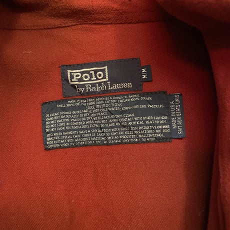 USED VINTAGE MADE IN USA  POLO RALPH LAUREN WAXED COTTON HOOD JACKET
