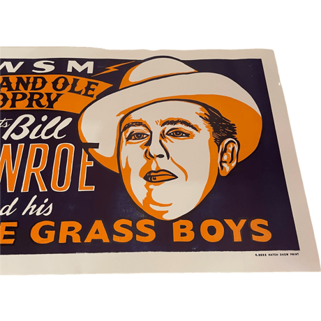 新品　 HATCH SHOW PRINT POSTER ”BILL MONROE”  MADE IN USA