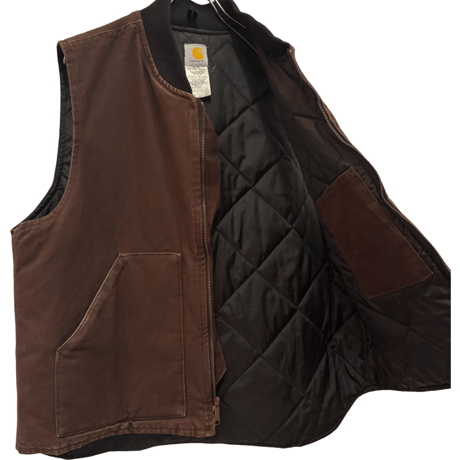 USED  CARHARTT CANVAS DUCK VEST MADE IN USA