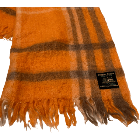 USED VINTAGE MOHAIR  RUG MADE IN SCOTLAND