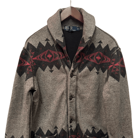 USED POLO RALPH LAUREN  NATIVE SHAWL COLLAR SWEAT JACKET