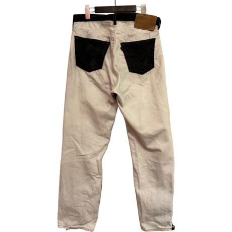 USED  LEVI'S 501 BLACK-WHITE  REMAKE DENIM MADE IN USA