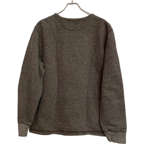 USED DOUBLE RL HENLEY NECK SWEAT SHIRTS "SALT&PEPPER"