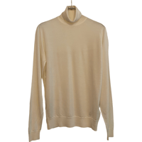 新品　JOHN SMEDLEY TURTLENECK KNIT  100% MERINOWOOL SNOW WHITE  "MADE IN ENGLAND"