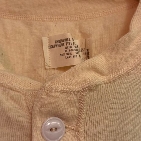 DEAD STOCK 1970s US ARMY HENLEYNECK KNIT UNDER SHIRTS