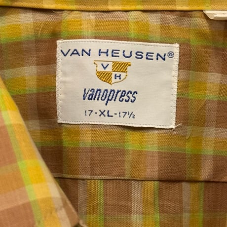 DEADSTOCK 1960s VAN HEUSEN   L/S OPEN COLLAR  SHIRTS MADE IN USA