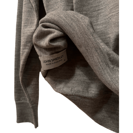 新品 JOHN SMEDLEY TURTLENECK KNIT  100% MERINOWOOL SILVER  "MADE IN ENGLAND"
