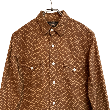 USED RRL BROWN STAR WESTERN SHIRTS