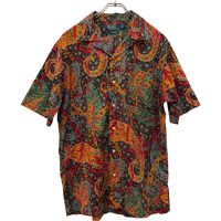 USED VINTAGE   POLO RALPH LAUREN S/S OPEN COLLAR SHIRTS　CALDWELL