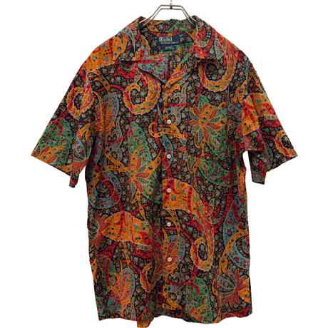 USED VINTAGE   POLO RALPH LAUREN S/S OPEN COLLAR SHIRTS　CALDWELL