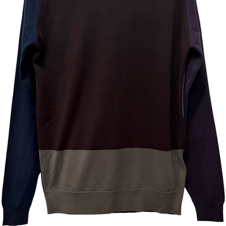 新品　JOHN SMEDLEY L/S  CREWNECK  KNIT  CRAZY PATTERN 100% SEA ISLAND COTTON  "MADE IN ENGLAND"