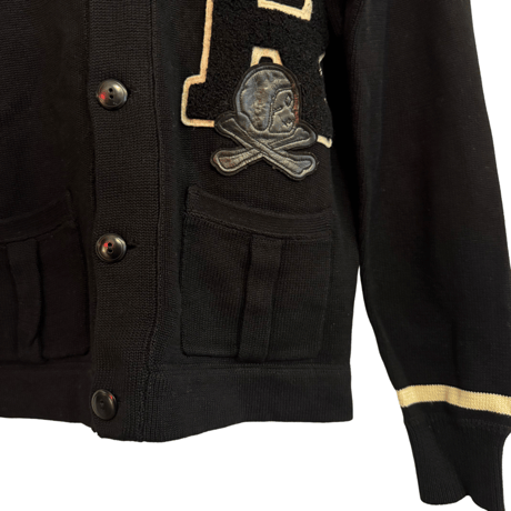 USED  POLO RUGBY "SKULL" SHAWL SWEATER CARDIGAN