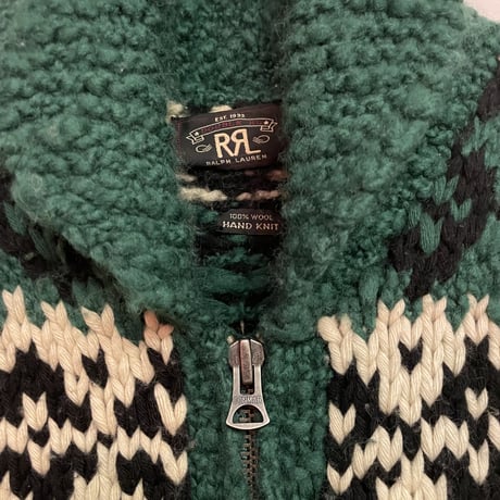 USED RRL COWICHAN JACKET　HAND KNIT