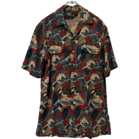 USED VINTAGE   POLO RALPH LAUREN S/S OPEN COLLAR SHIRTS TRIP