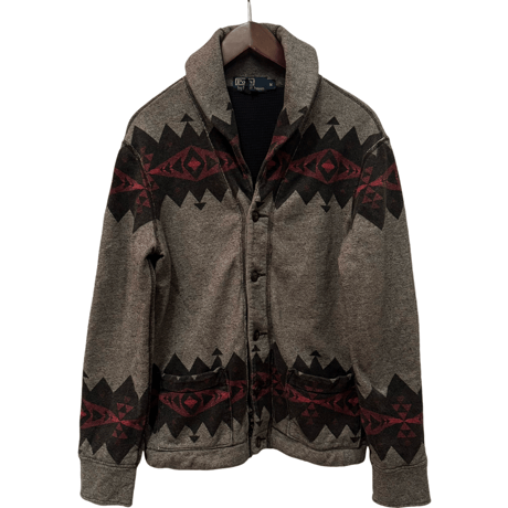 USED POLO RALPH LAUREN  NATIVE SHAWL COLLAR SWEAT JACKET