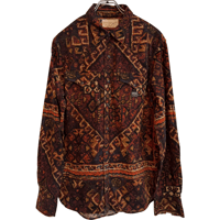 USED  RL DENIM&SUPPLY NATIVE PRINT CORDUROY WESTERN SHIRTS