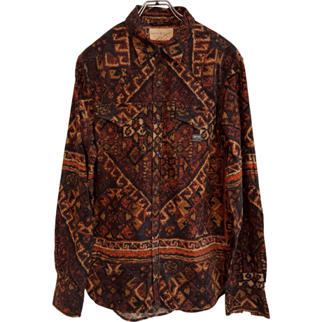 USED  RL DENIM&SUPPLY NATIVE PRINT CORDUROY WESTERN SHIRTS