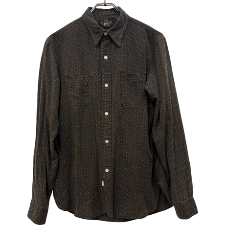 USED   DOUBLE RL POLKA DOT SHIRTS BLACK×GOLD