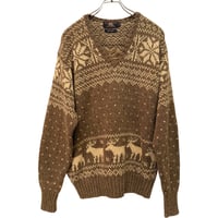 USED 90s DOUBLE RL V NECK SWEATER