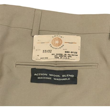 Dead Stock 80s Levi’s Action Slacks　TRAVELARS MADE IN USA