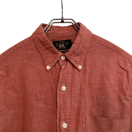 USED   DOUBLE RL S/S PINK  SELVEDGE CHAMBRY SHIRTS