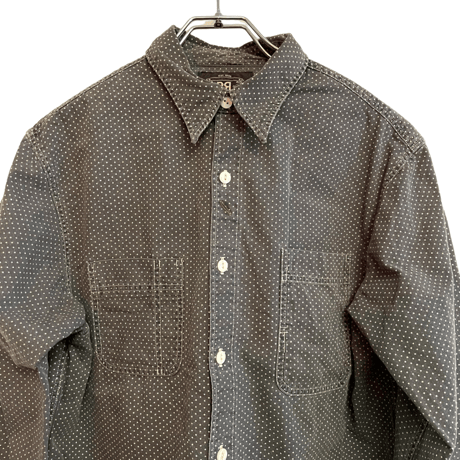 USED   DOUBLE RL BLACK POLKA DOT SHIRTS