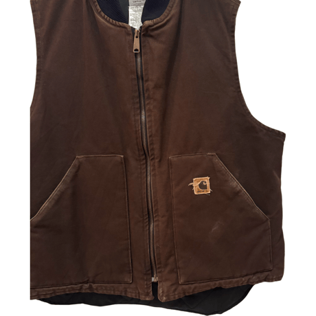 USED  CARHARTT CANVAS DUCK VEST MADE IN USA