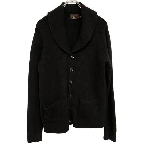 USED RRL ”BLACK SHAWL COLLAR” CARDIGAN  WOOL×CASHMERE MADE IN ITALY SIZE M