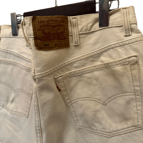USED  LEVI'S 501-0652 CUT OFF DENIM MADE IN USA BIG SIZE